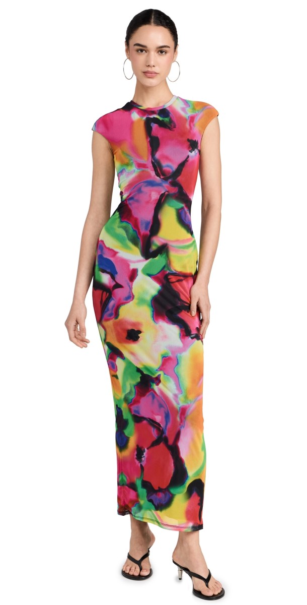 AFRM Cody Cap Sleeve Dress Spray Floral