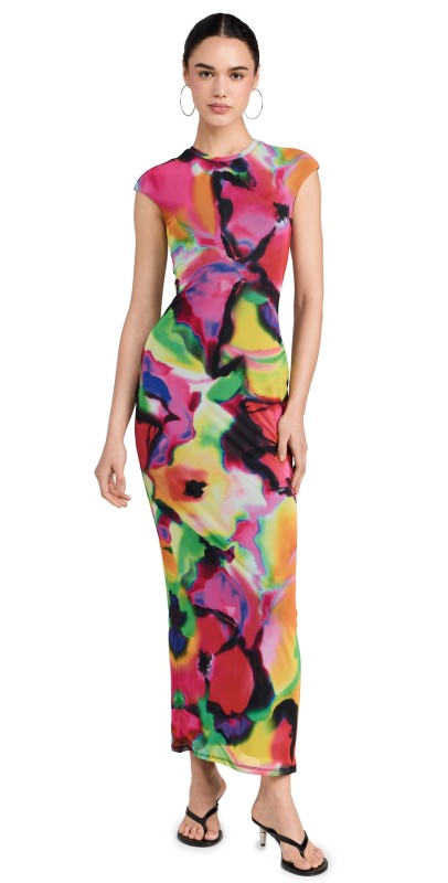 AFRM Cody Cap Sleeve Dress Spray Floral