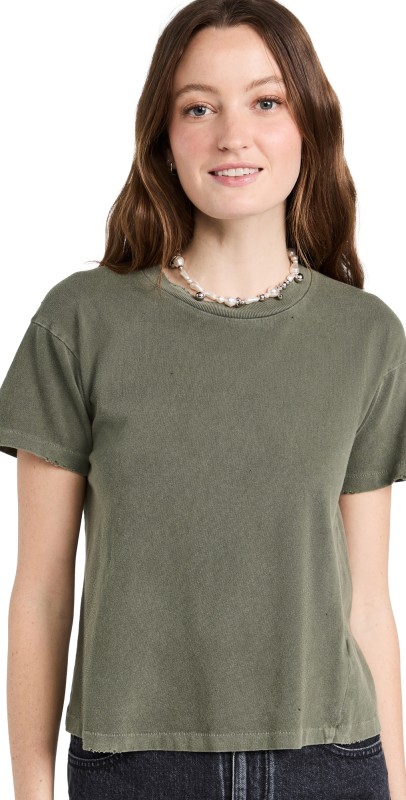 MADEWORN ROCK Solid Crop Tee Fog