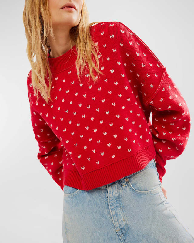 Easy Street Patterned Crop Sweater