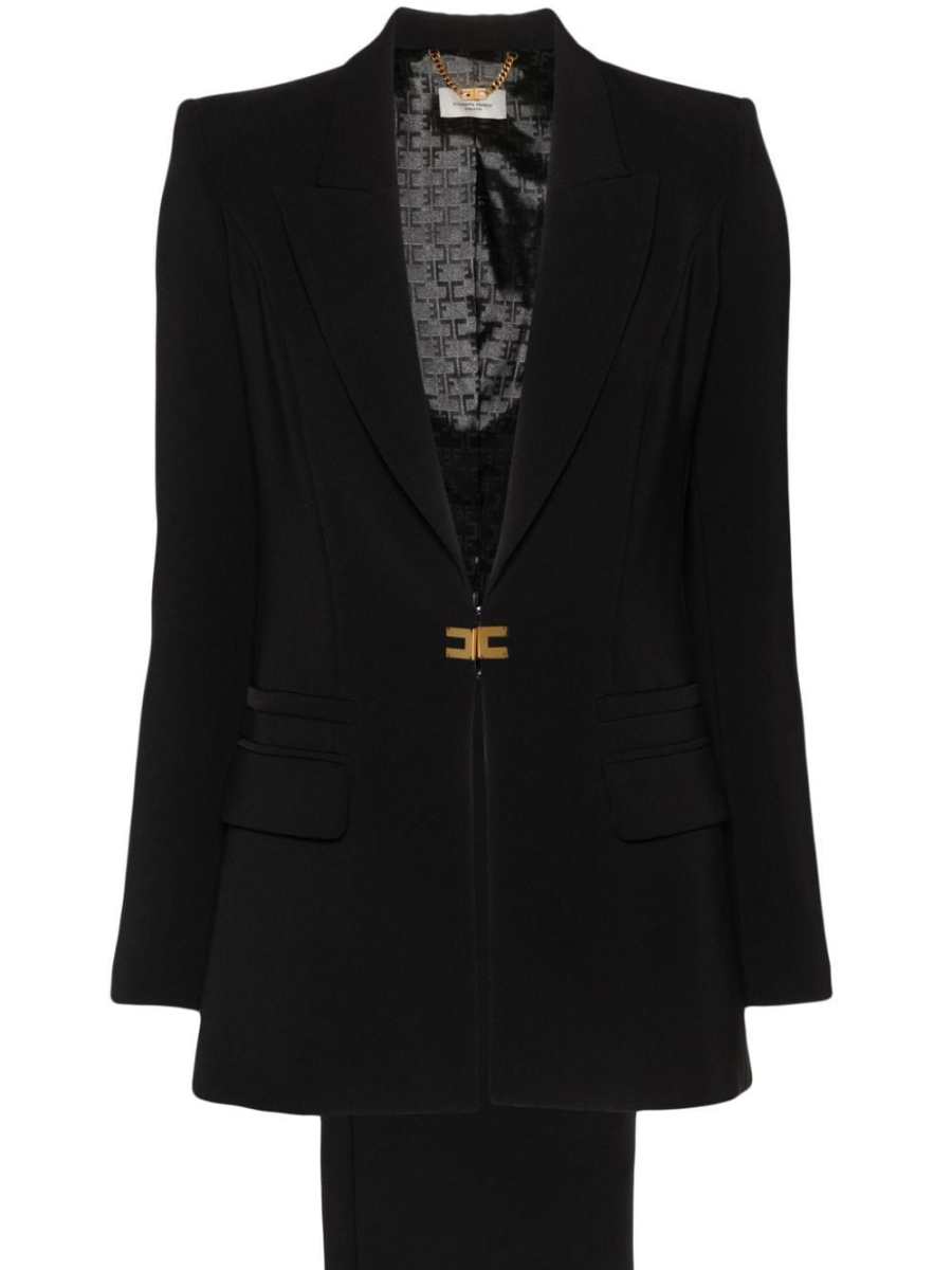logo-plaque crepe suit