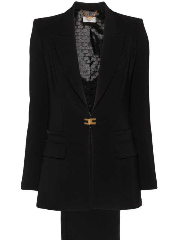 logo-plaque crepe suit