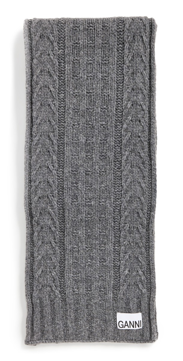 GANNI Cable Scarf FROST GRAY