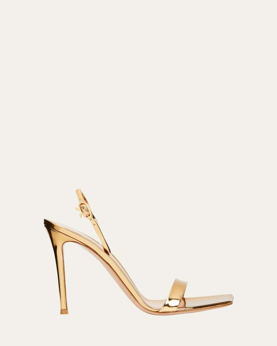 Metallic Calfskin Slingback Sandals