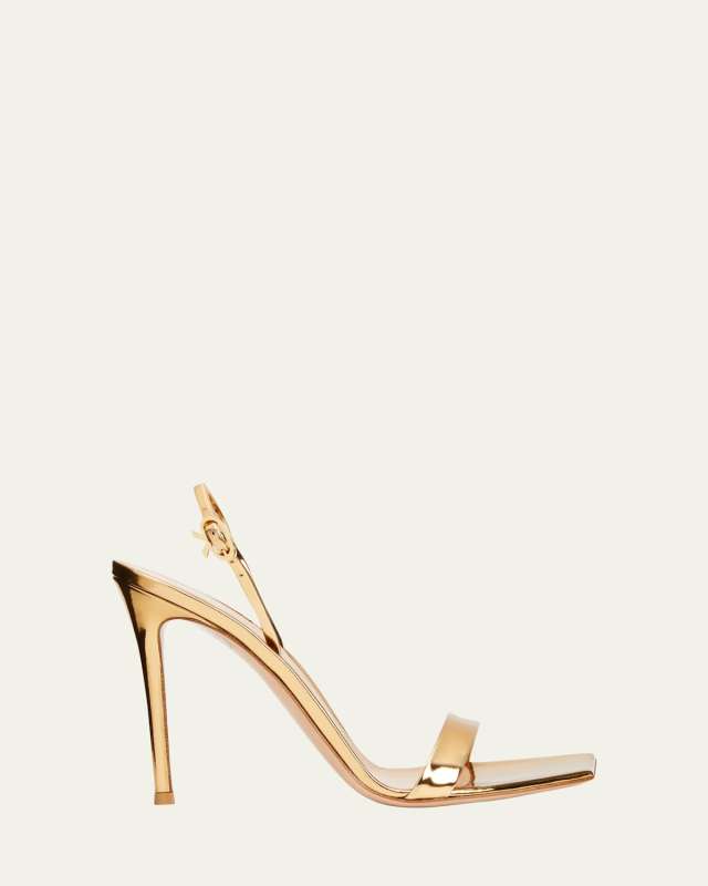 Metallic Calfskin Slingback Sandals