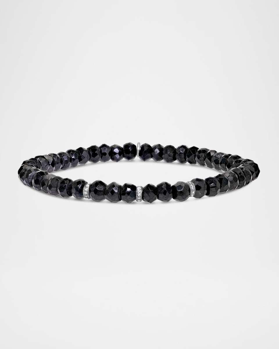 Spinel Beaded Bracelet with Diamond Rondelles