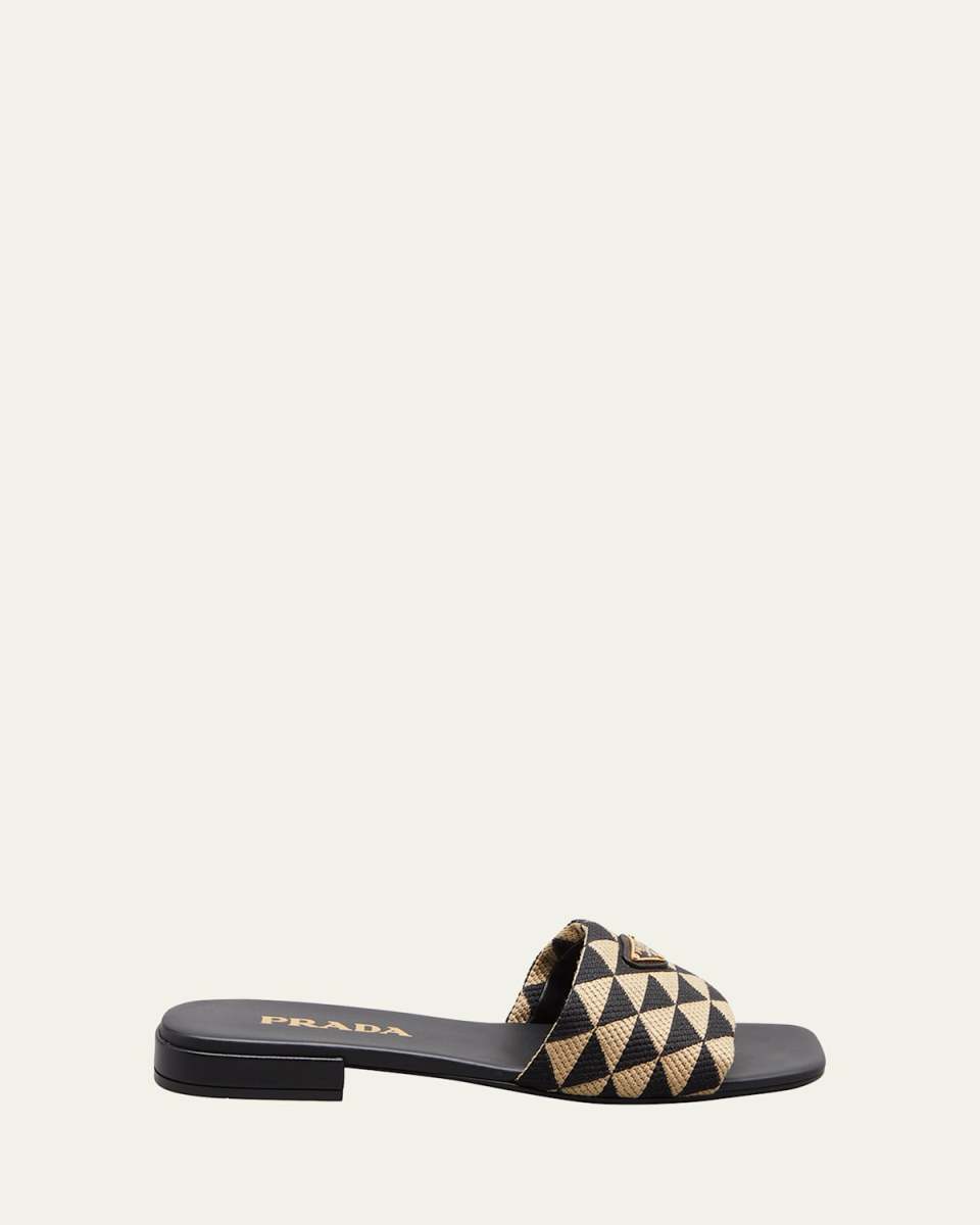 Triangle Jacquard Flat Sandals