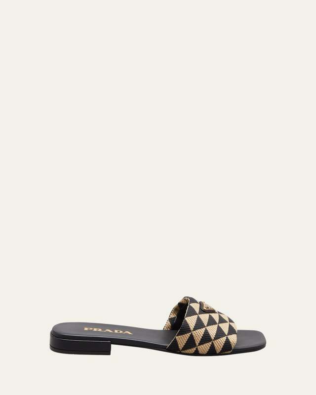 Triangle Jacquard Flat Sandals
