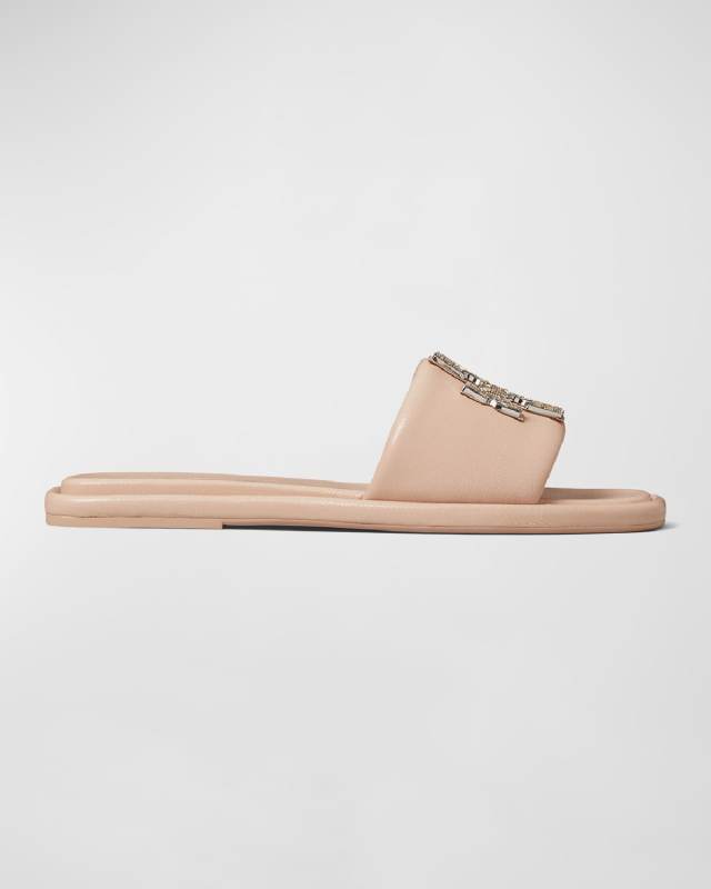 Double T Deco Leather Sport Slide Sandals