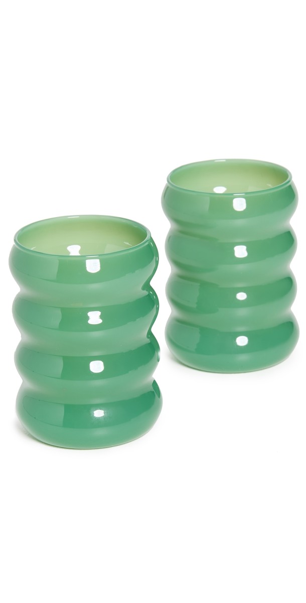 Sophie Lou Jacobsen Opaque Ripple Cup (Set of Two) Jade