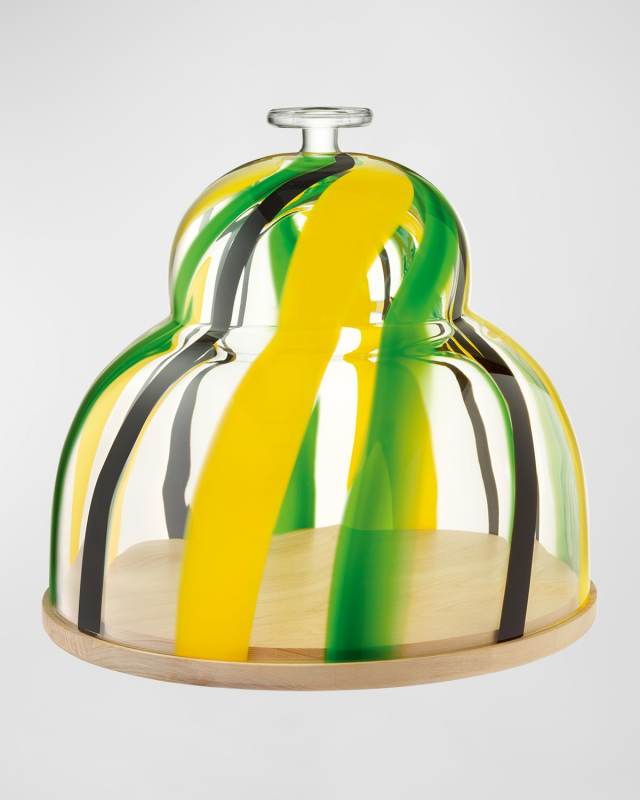 Folk 11.8" Dome and Ash Base, Black/Green/Yellow