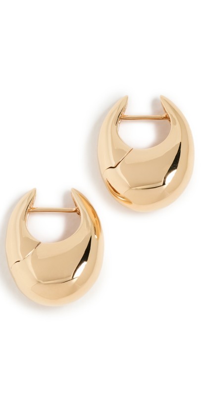 Annika Inez Large Sloping Hinge Hoops Gold