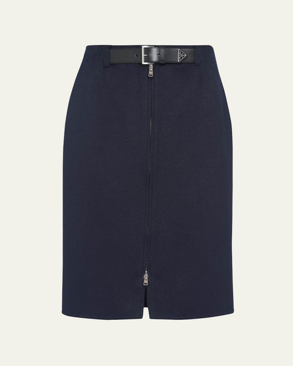 Cashgora Belted Midi Skirt
