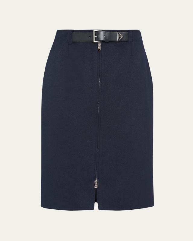 Cashgora Belted Midi Skirt