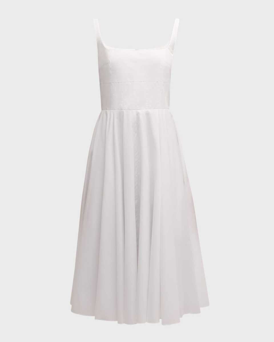 Nikush Square-Neck Sleeveless Cotton Midi Dress