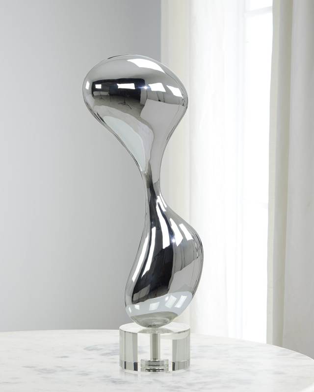 Mirror Chrome Stainless Steel Abstract Sculpture