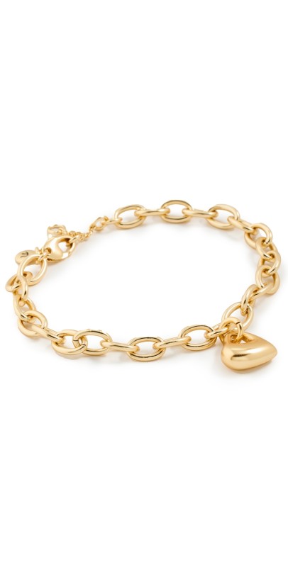 Madewell Puffy Cut Out Heart Bracelet Vintage Gold