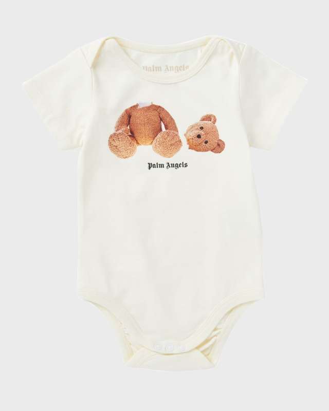 Girl's Teddy Logo-Print Bodysuit, Size 3M-