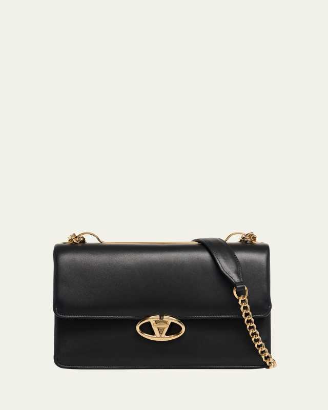 Medium VLOGO Flap Ram Leather Shoulder Bag