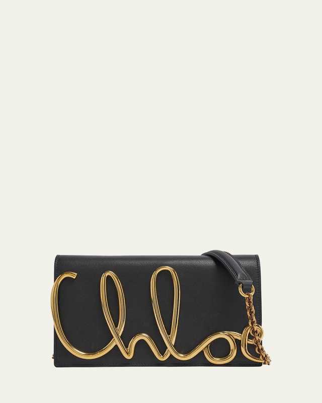 Metal Logo Crossbody Bag in Smooth Calfskin