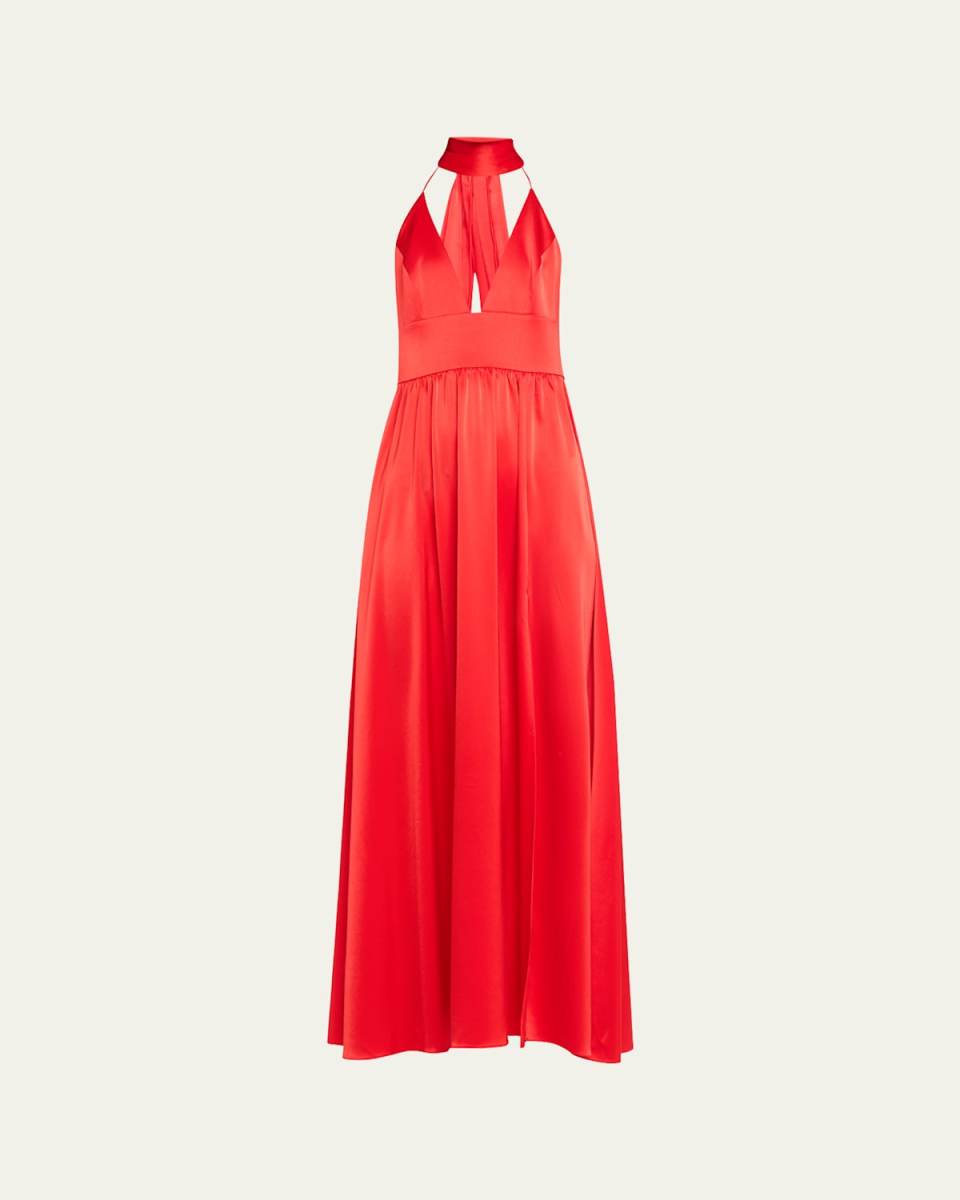 Hannah Deep V-Neck Scarf Maxi Dress