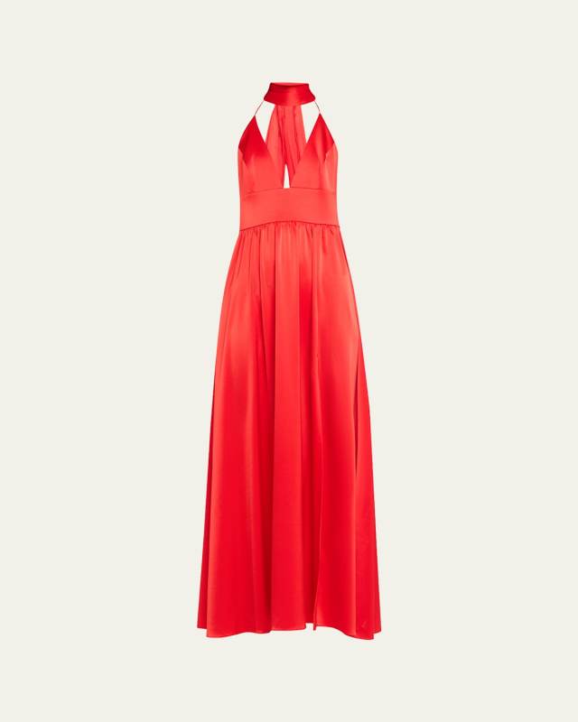 Hannah Deep V-Neck Scarf Maxi Dress