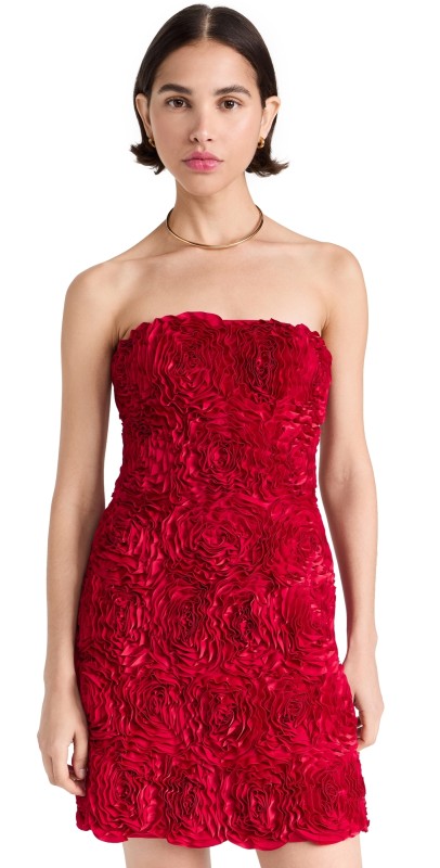 Aje Gazer Rosette Mini Dress Scarlet Red