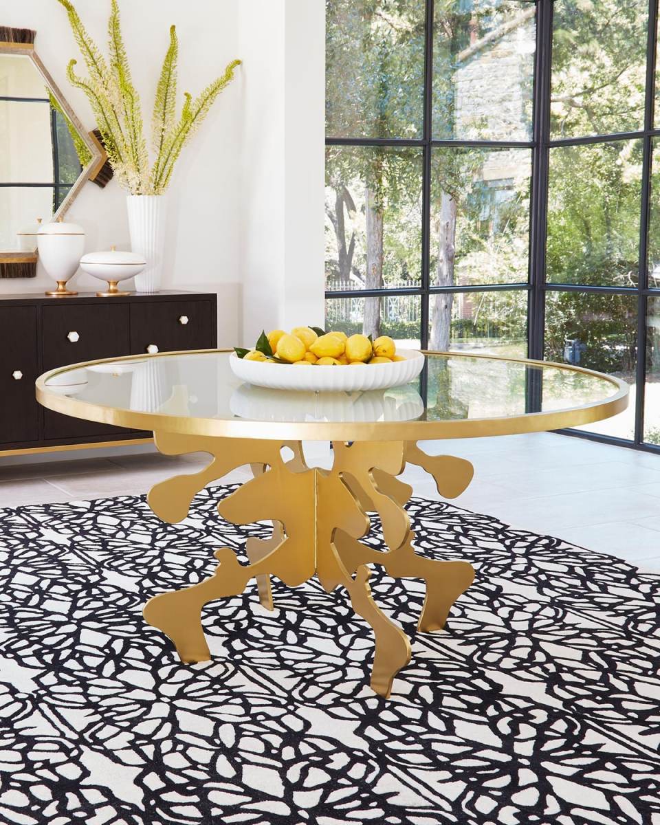 Ink Blot Gold Leaf 48" Dining Tab