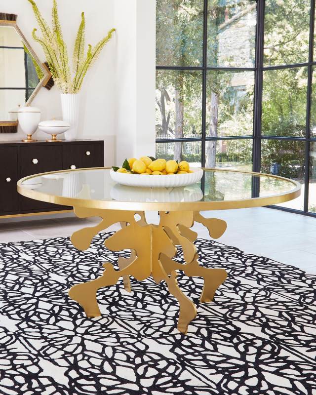 Ink Blot Gold Leaf 48" Dining Tab