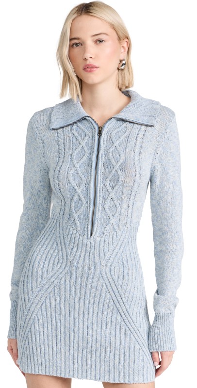 Free People Mont Blanc Mini Dress Vintage Blue Combo