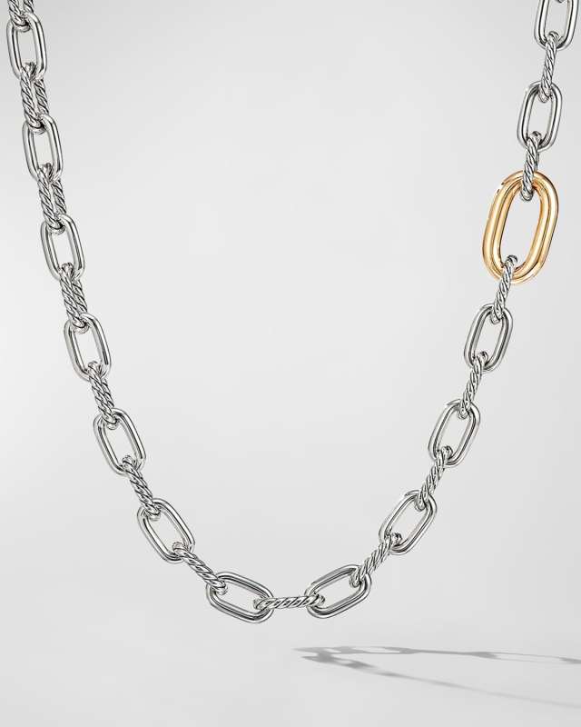 DY Madison Chain Necklace in Silver with 18K Gold, 9mm