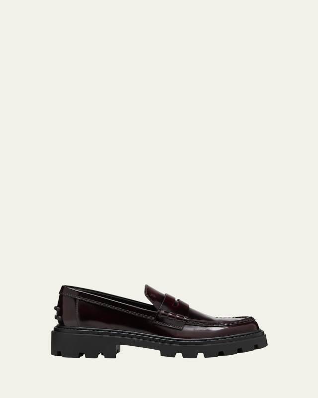 Gomma Casual Leather Penny Loafers