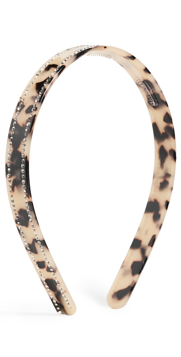 Lele Sadoughi Jenna Crystal Acetate Headband Tortoise