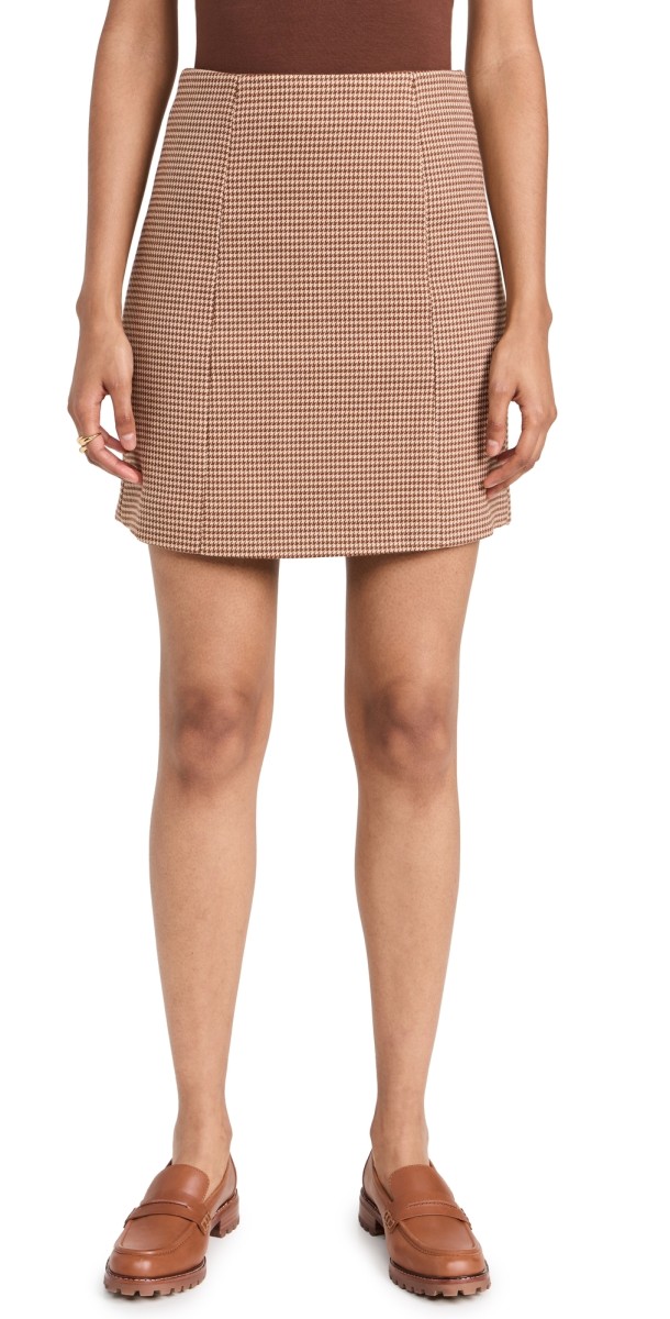 Favorite Daughter The First Wife Miniskirt Toffee Houndstooth