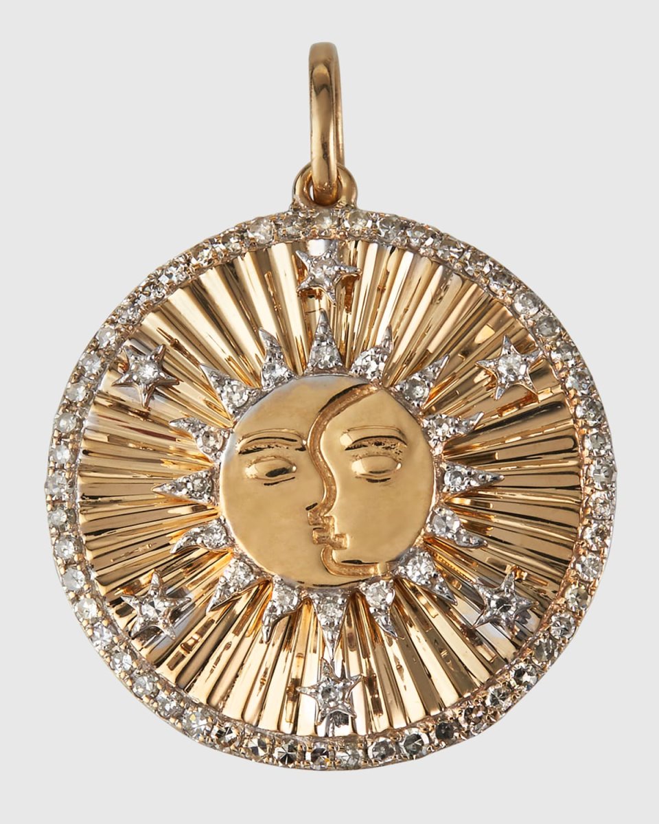 Textured Celestial Diamond Kiss Pendant