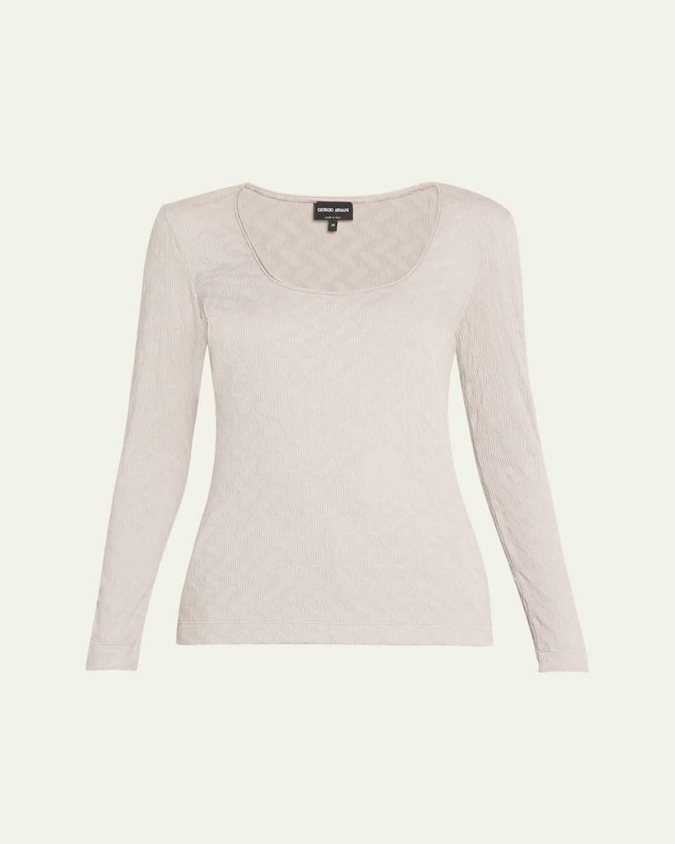 Textured Jersey Cashmere Top