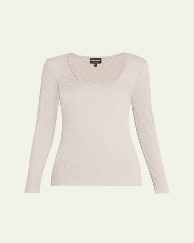 Textured Jersey Cashmere Top