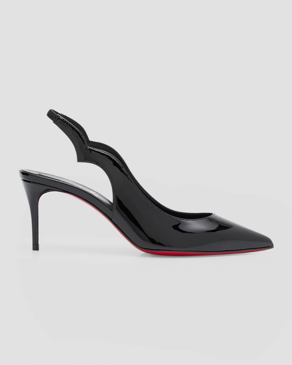 Hot Chick Patent Red Sole Slingback Pumps