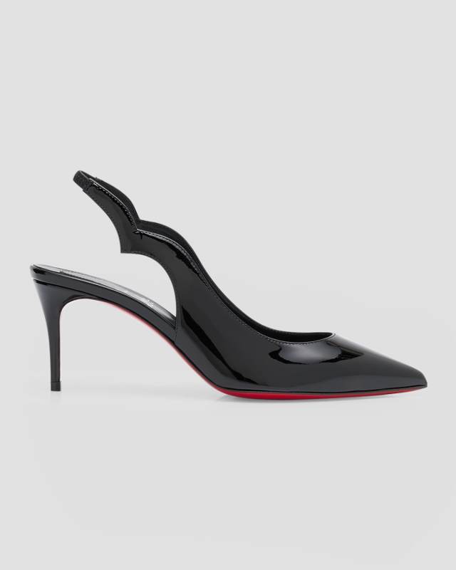 Hot Chick Patent Red Sole Slingback Pumps