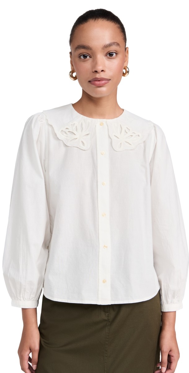 THE GREAT. The Trinket Top White