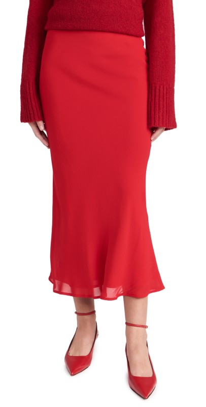 Reformation Layla Skirt Poinsetta