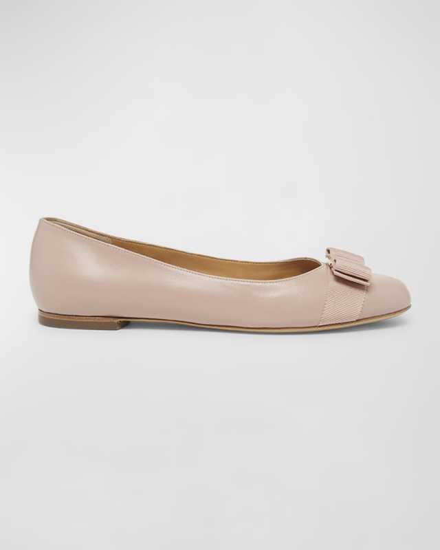 Varina Leather Bow Ballerina Flats