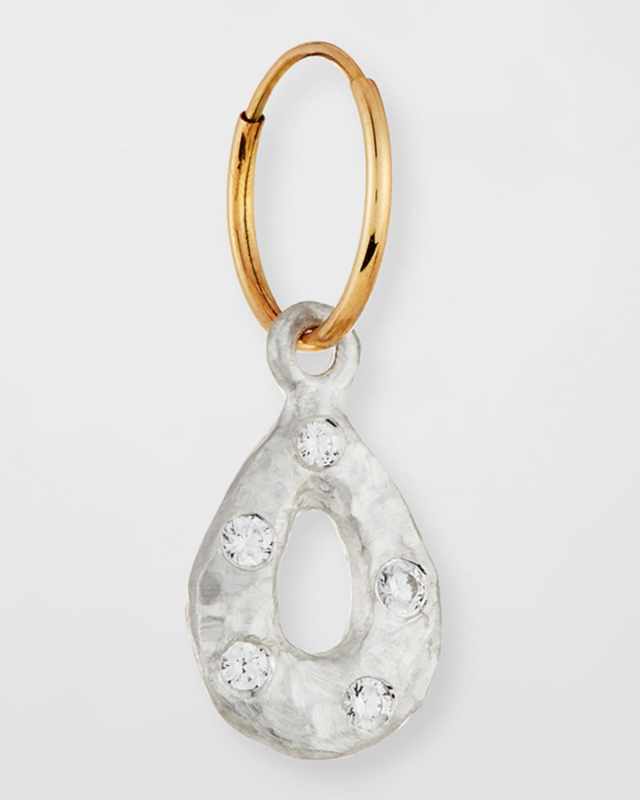 Tiny Old Money Drop Single Earring with Stones