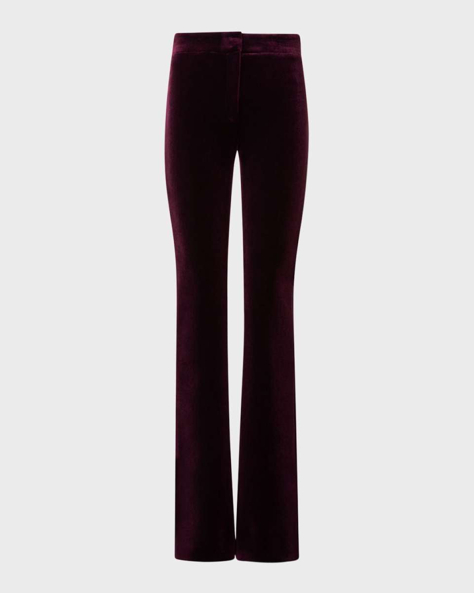 Faris High-Rise Neoprene Velvet Bootcut Pants