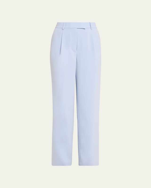 Novia Pleated Straight-Leg Pants