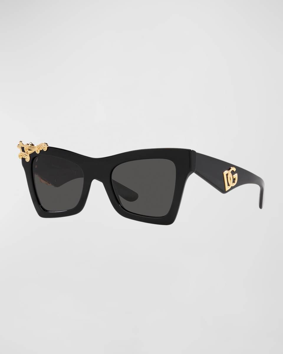DG Embellished Acetate Cat-Eye Sunglasses