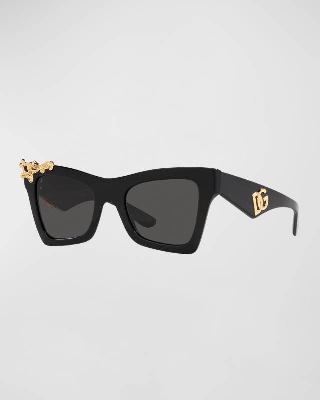 DG Embellished Acetate Cat-Eye Sunglasses
