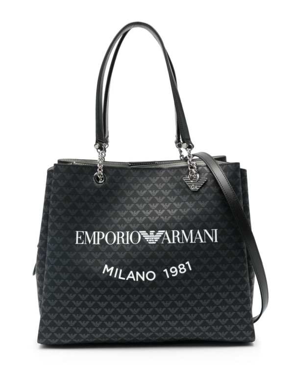 logo-print tote bag