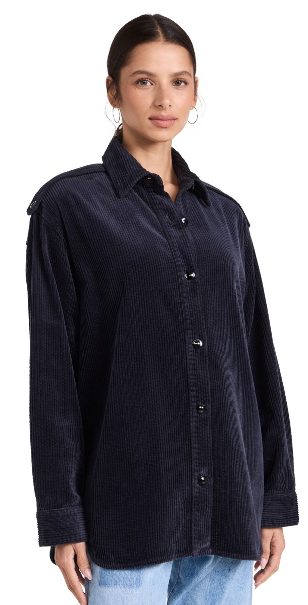 GOLDSIGN The Caden Corduroy Shirt Navy