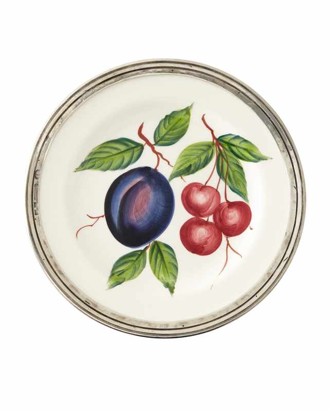 Fruit Pewter & Ceramic Salad Plate